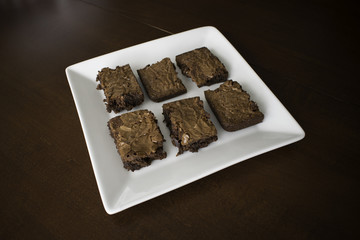 Square Tray with Brownies
