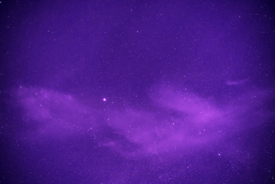 Purple night sky with stars