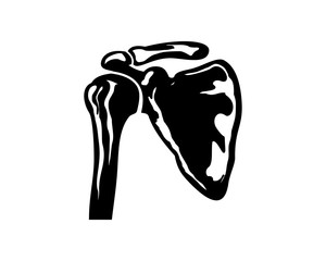 Black Shoulder Bone Illustration Logo Silhouette