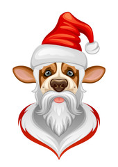 New year dog on a white background