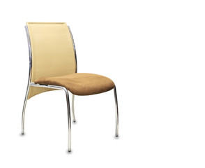 The office chair from beige cloth. Isolated