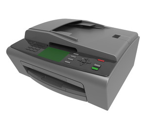 laser printed isolated on white background