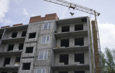 Fototapeta premium Crane and building construction site