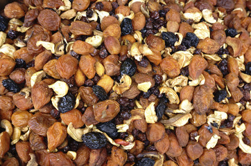 Dried fruit background. apricots,