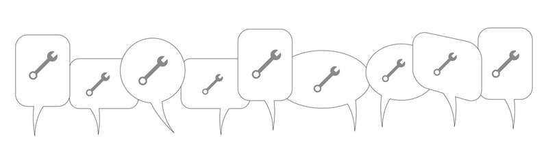 Sprechblasen - Schraubenschlüssel - Bearbeiten