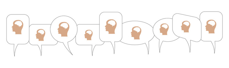 Sprechblasen - Kopf und Gehirn