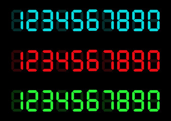 Digital numbers set. Vector illustration. Calculator digital numbers. - 182981370