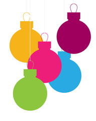 Christmas balls flat vector