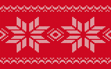 Christmas knitted seamless pattern. Jacquard border vector.