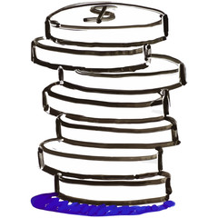 Coins White Board Illustration