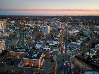 Fototapeta premium Aerial View of Red Bank Sunset