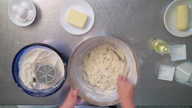 the chef prepares the dough