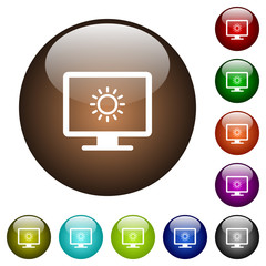 Adjust screen brightness color glass buttons