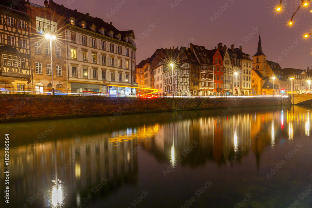 Wall mural Strasbourg. Petite France district in the old city.