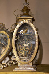 Decorative lanterns made of metal and stone