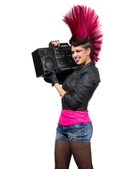 Young punk girl isolated