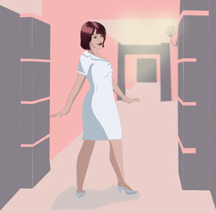 hospital medicine white clothing looking couple shopping clothes glamour bathroom cute bathroom cute brunette lady portrait pretty happy person woman young fashion dress beauty model white people 