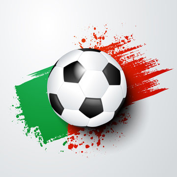 Fussball Welt oder Europa Meisterschaft mit Ball und Portugal Flagge.