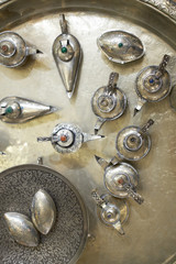 Oriental silver metal tea set