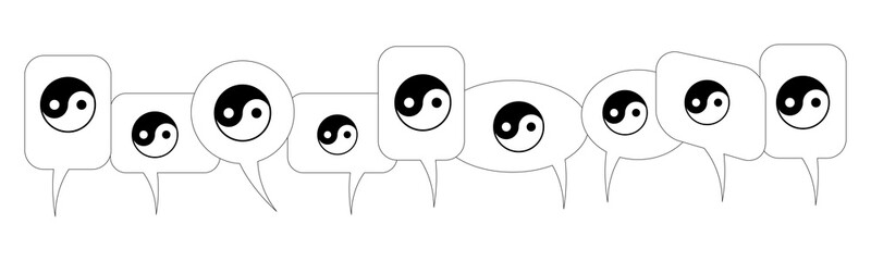 Obraz premium Sprechblasen - Yin und Yang