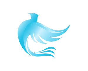 Blue Dove Eagle Bird Modern Wings Flying Logo