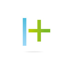 Letter H logo. Design template elements, cross, medicine