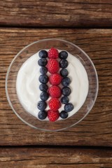 Close-up of fruit ice cream in bowl