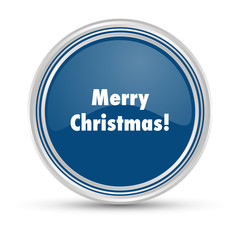 Blauer Button - Merry Christmas - Text