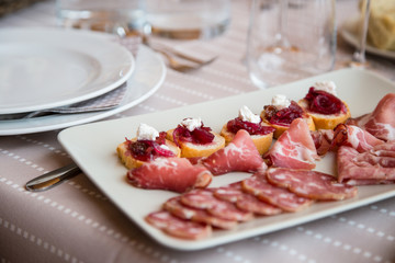 typical appetizer of the Piedmont piedmont region with cured meats