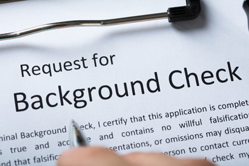 Criminal Background Check Application Form With Pen