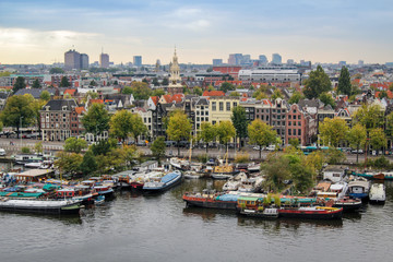 Oosterdok cityview in Amsterdam, the Netherlands.