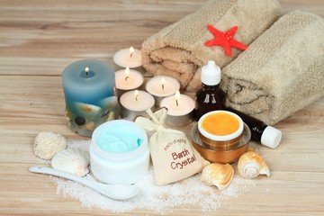 Fototapeta na wymiar Aromatherapy spa concept & candles