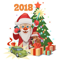 Santa Claus gift car in the year of dog 2018/ In the new 2018 dogs, Santa Claus gave the car to people who want to buy a car or win the lottery! 