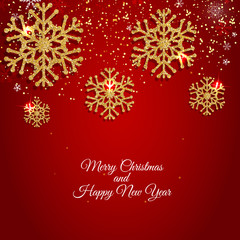 New Year and Merry Christmas Background. Vector Illustration