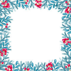 Decorative Christmas floral frame