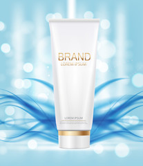 Design Cosmetics Product  Template for Ads or Magazine Background. 3D Realistic Vector Iillustration