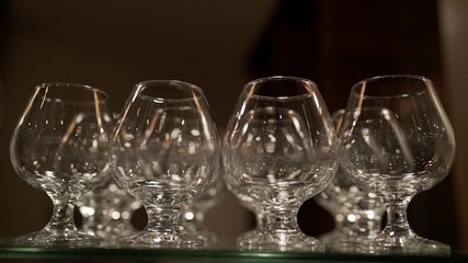  empty wine glasses