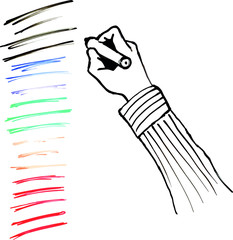 Lines Hand Text White Board Illustration