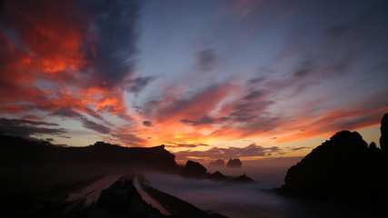 Atardecer en la Playa de la Arnía, Cantabria