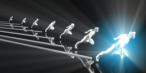 Businessman Charging Ahead