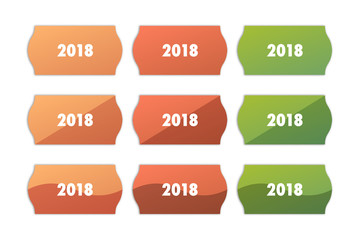 Sticker Set - Etikett Preisschild - 2018 - Frohes Neues