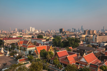 Obraz premium Bangkok Cityscape from Above over Sunset