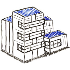 Residential Apartment White Board Illustration