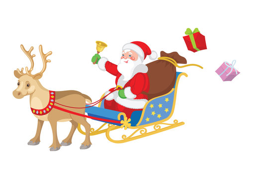 santa claus reindeer sleigh
