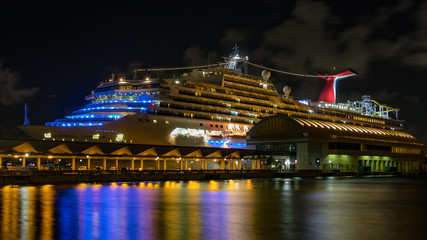 Cruise ship at night