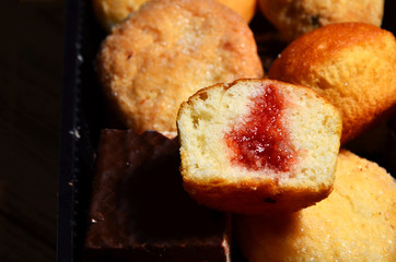 Sweet food cake pastry closeup