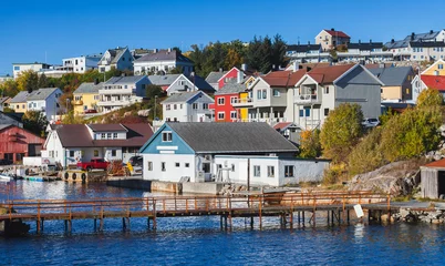 Fotobehang Kristiansund cityscape, seaside view © evannovostro