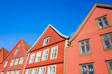 Fototapeta na wymiar Wooden houses, Bergen Bryggen, Norway