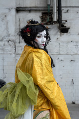 Fototapeta na wymiar Young geisha closeup