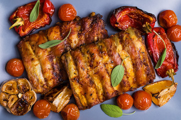 Roast ribs in the glaze